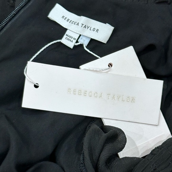 REBECCA Taylor Clip Dot Shirt Long Semi Sheer Sleeve Mini Dress NEW size 6 - Picture 11 of 11